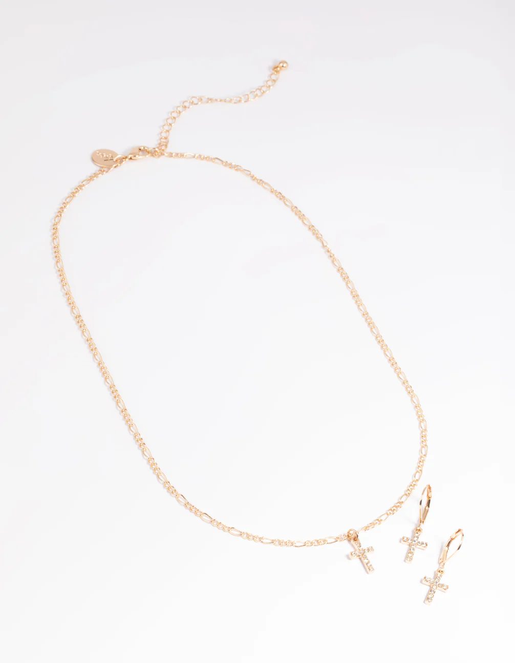 Gold Diamond Cross Earrings & Necklaces Giftbox - Image 4