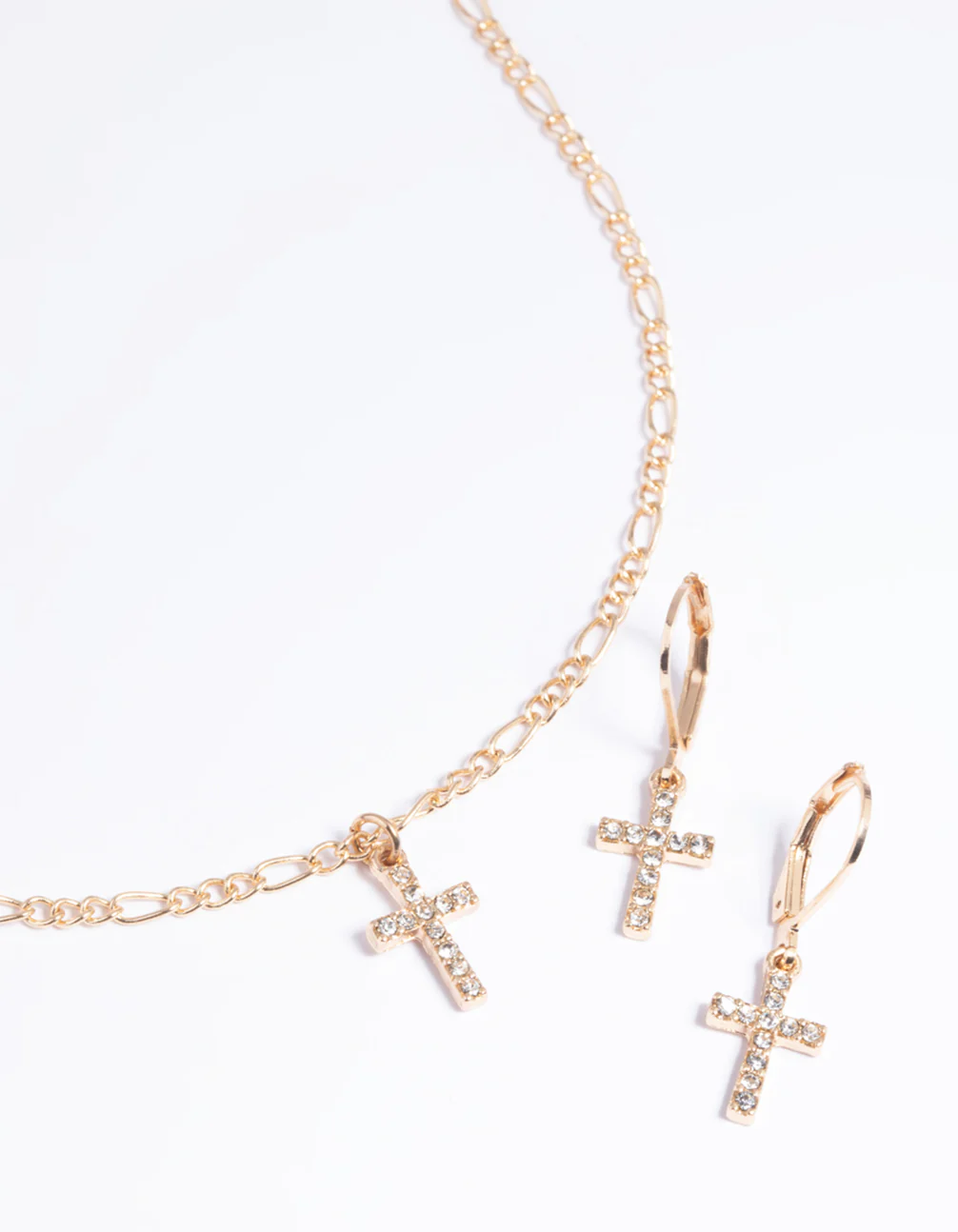 Gold Diamond Cross Earrings & Necklaces Giftbox - Image 7