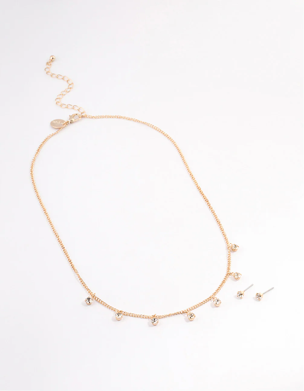 Gold Diamante Droplet Jewellery Set - Image 2