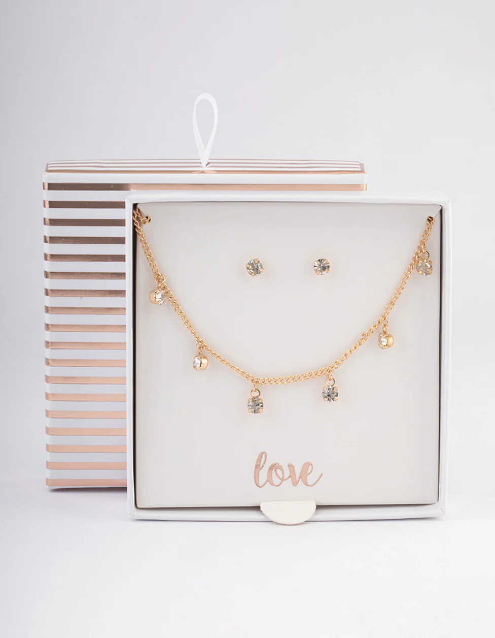 Gold Diamante Droplet Jewellery Set - Image 3