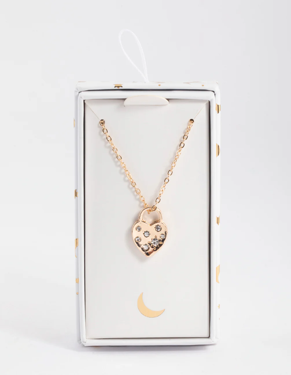 Gold Diamante Heart Locket Pendant Necklace - Image 4