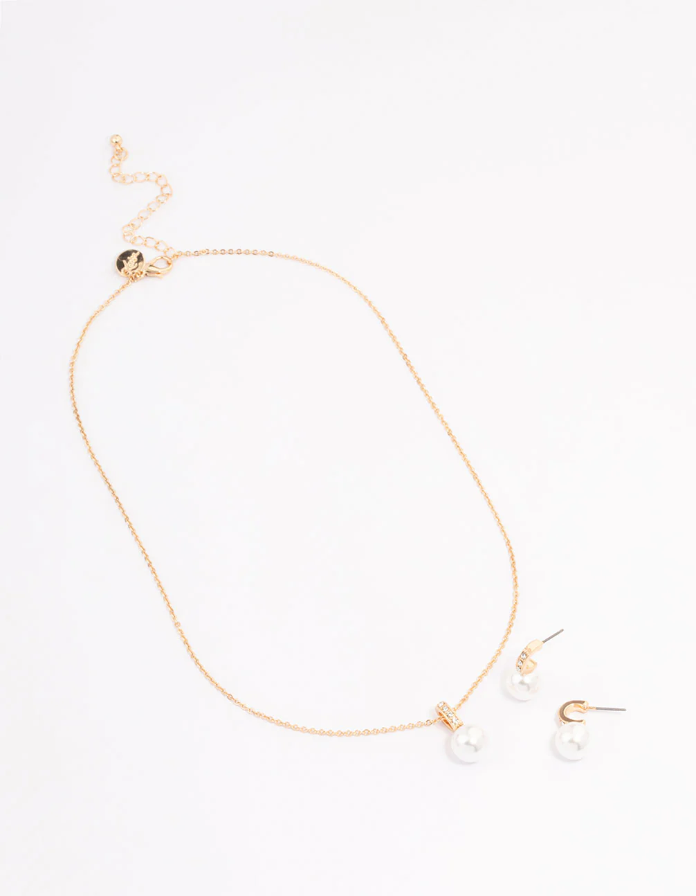 Gold Diamante Pearl Jewellery Set - Image 2