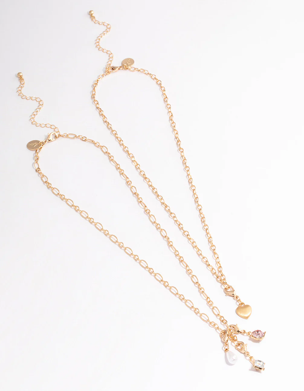 Gold Heart Triple Charm Necklace Pack - Image 2