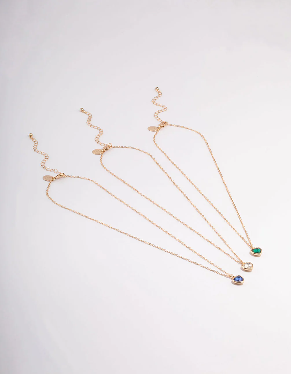 Gold Mixed Diamante Heart Necklace Pack - Image 2