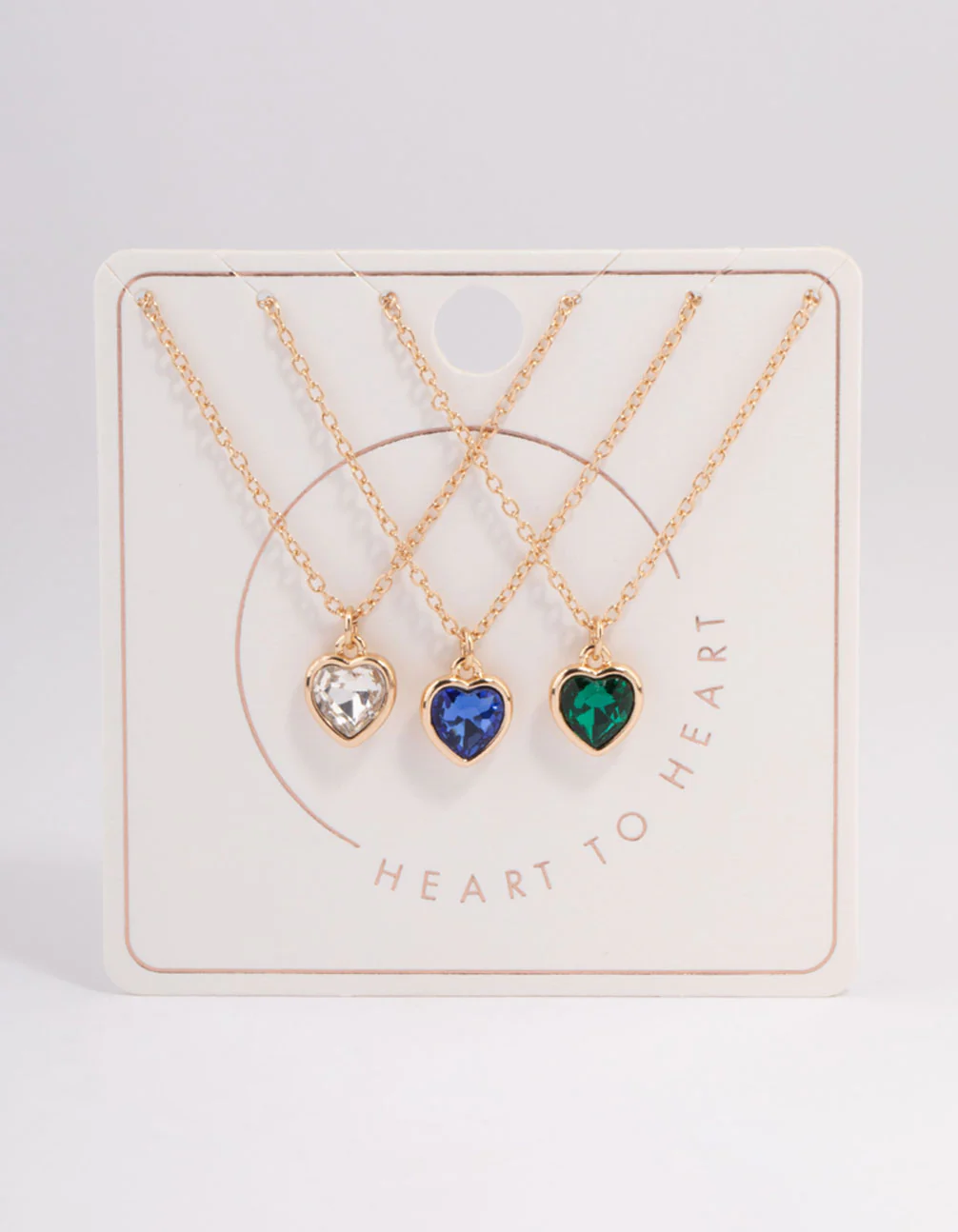 Gold Mixed Diamante Heart Necklace Pack - Image 3