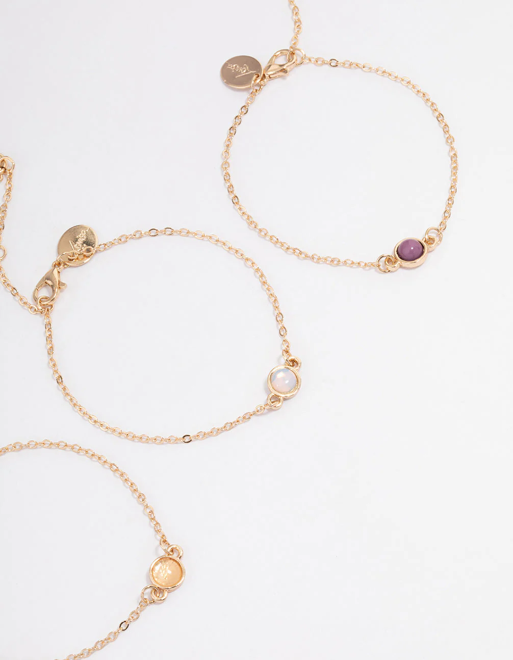 Gold Stone Bracelet & Anklet Set - Image 2
