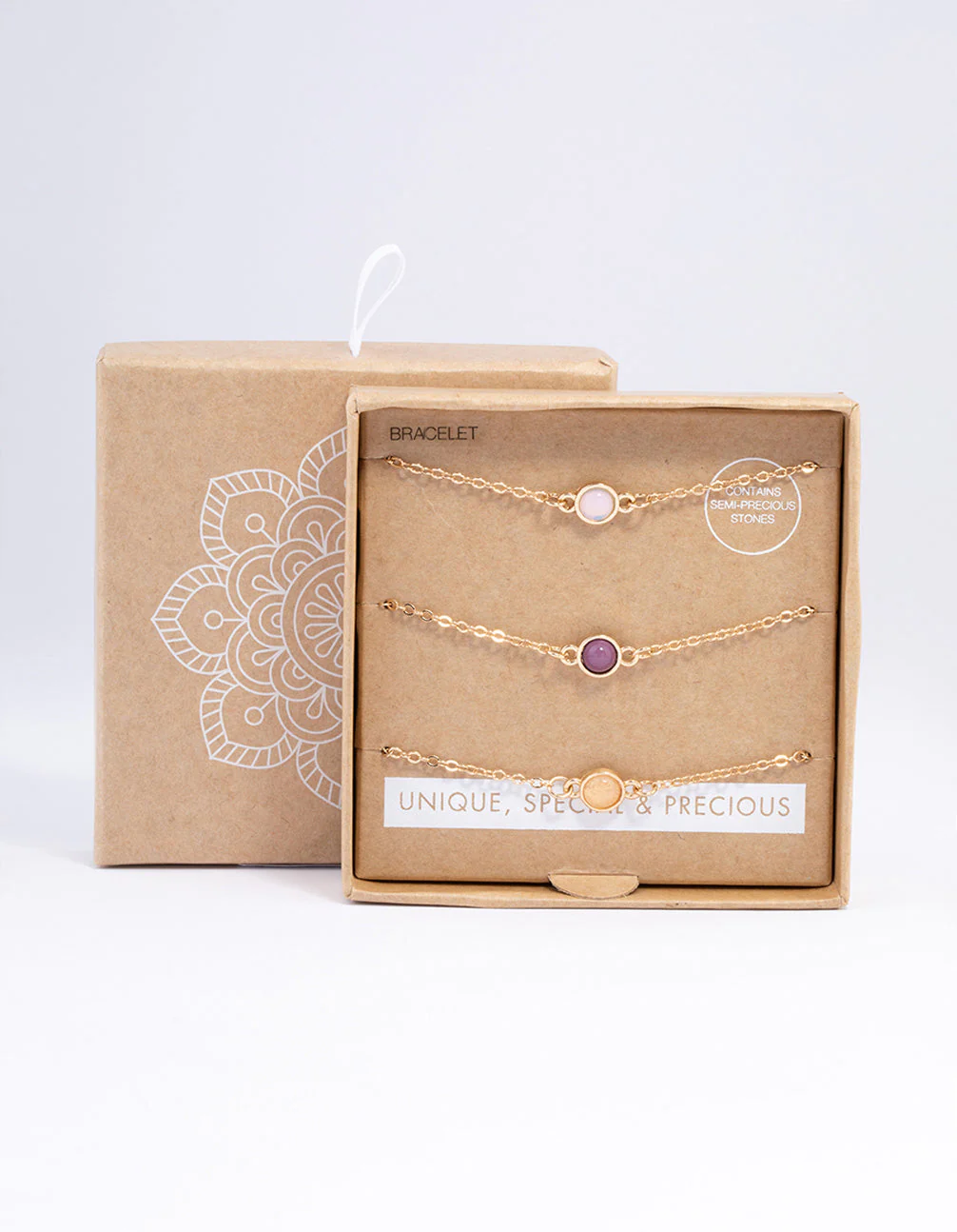 Gold Stone Bracelet & Anklet Set - Image 3