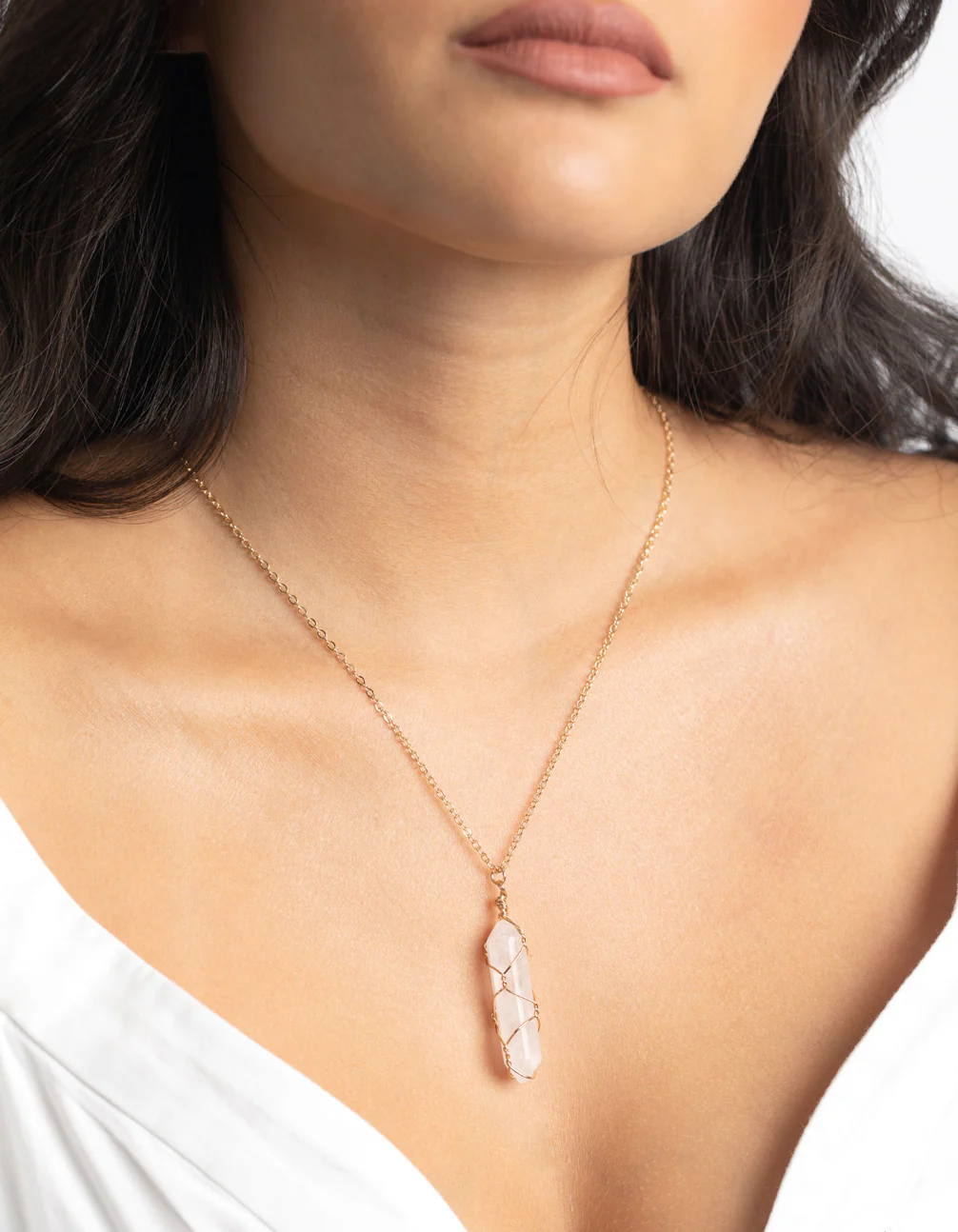 Gold Moonstone Shard Necklace - Image 2