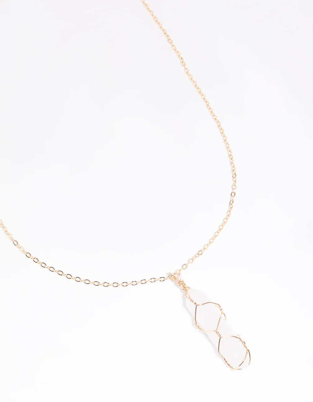 Gold Moonstone Shard Necklace - Image 7