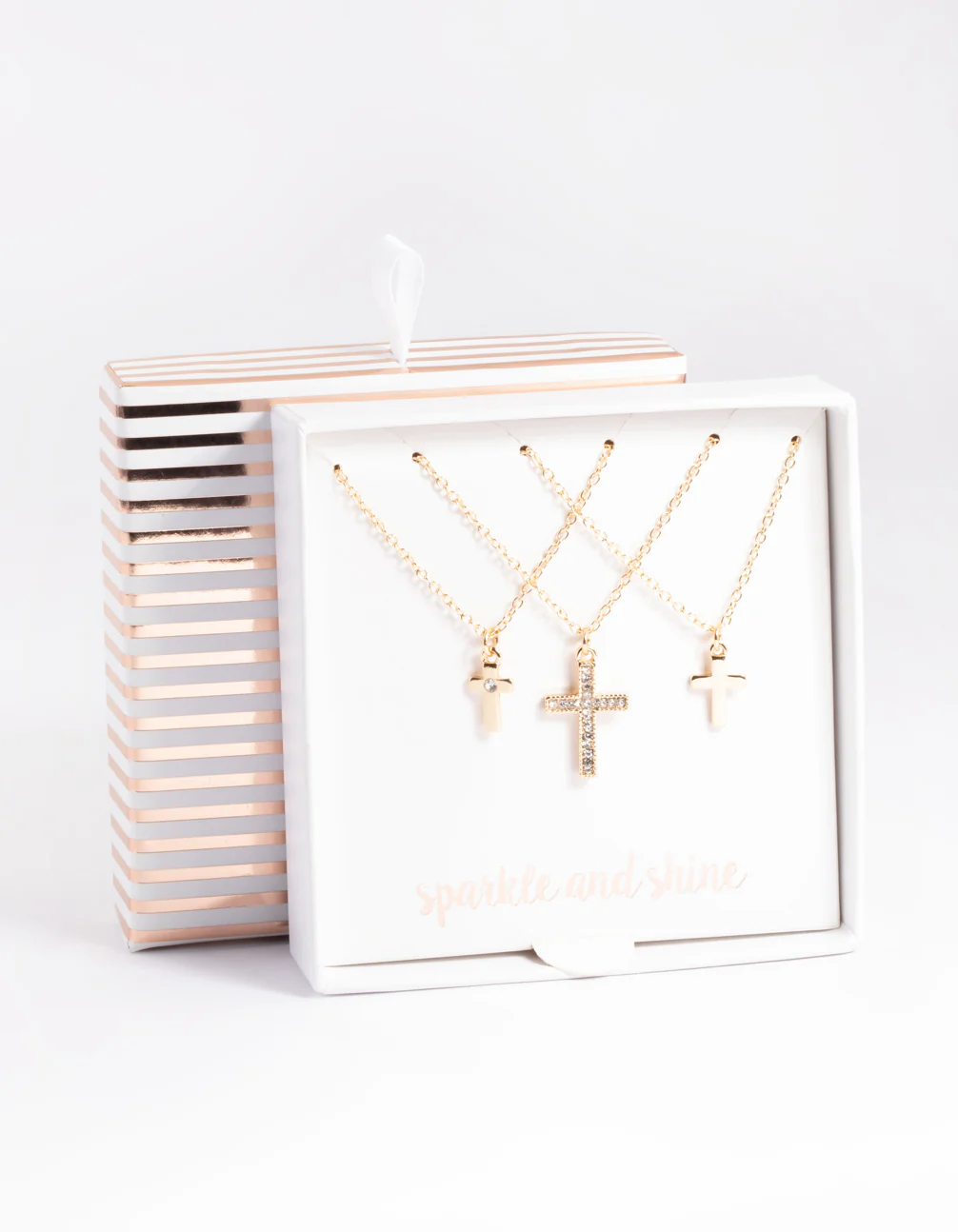 Gold Small & Medium Cross Necklace Pack - Image 3