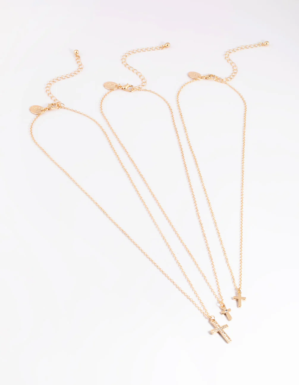 Gold Small & Medium Cross Necklace Pack - Image 4