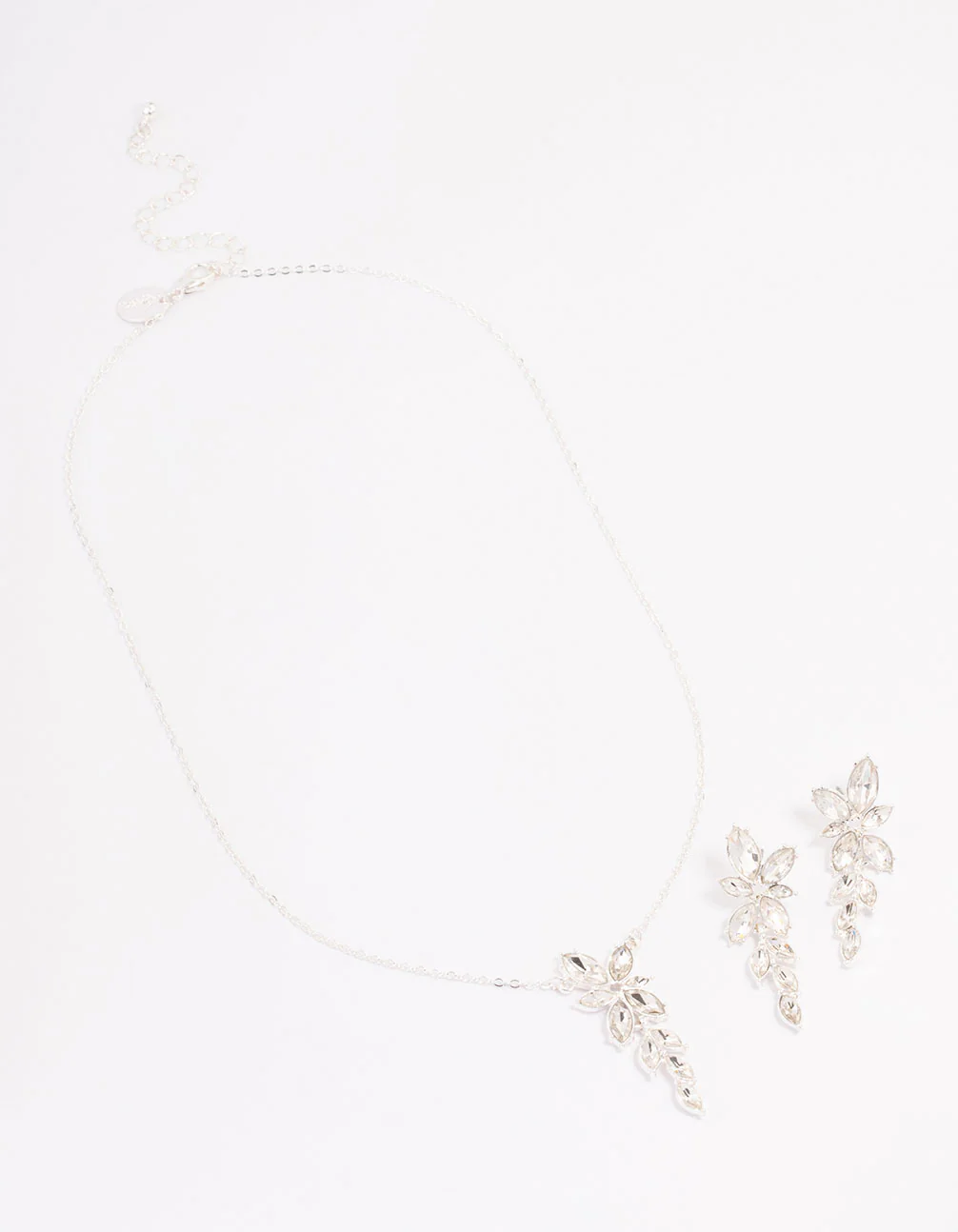 Silver Diamante Leaf Vine Jewellery Set - Image 2