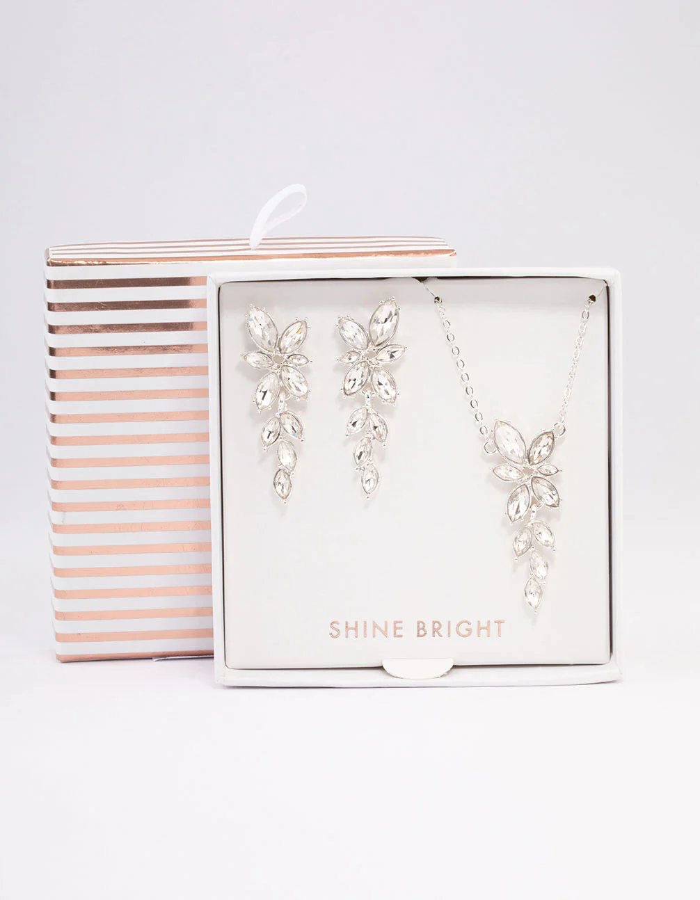 Silver Diamante Leaf Vine Jewellery Set - Image 3