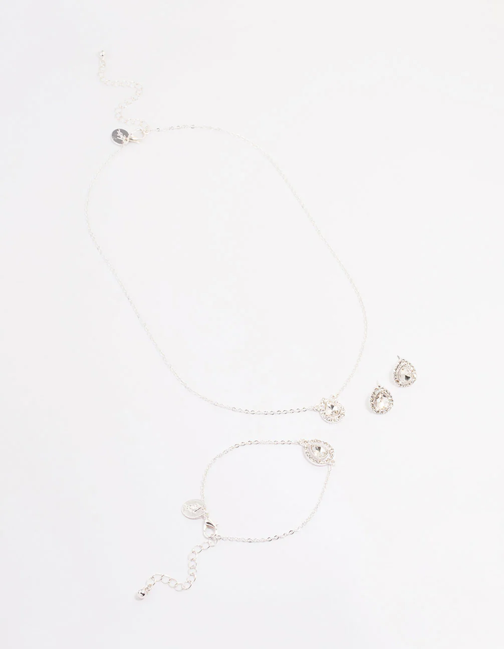 Silver Diamante Pear-Shaped Jewellery Set - Image 2