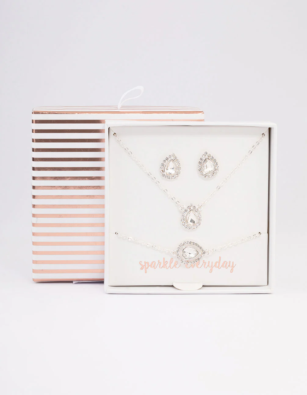 Silver Diamante Pear-Shaped Jewellery Set - Image 3