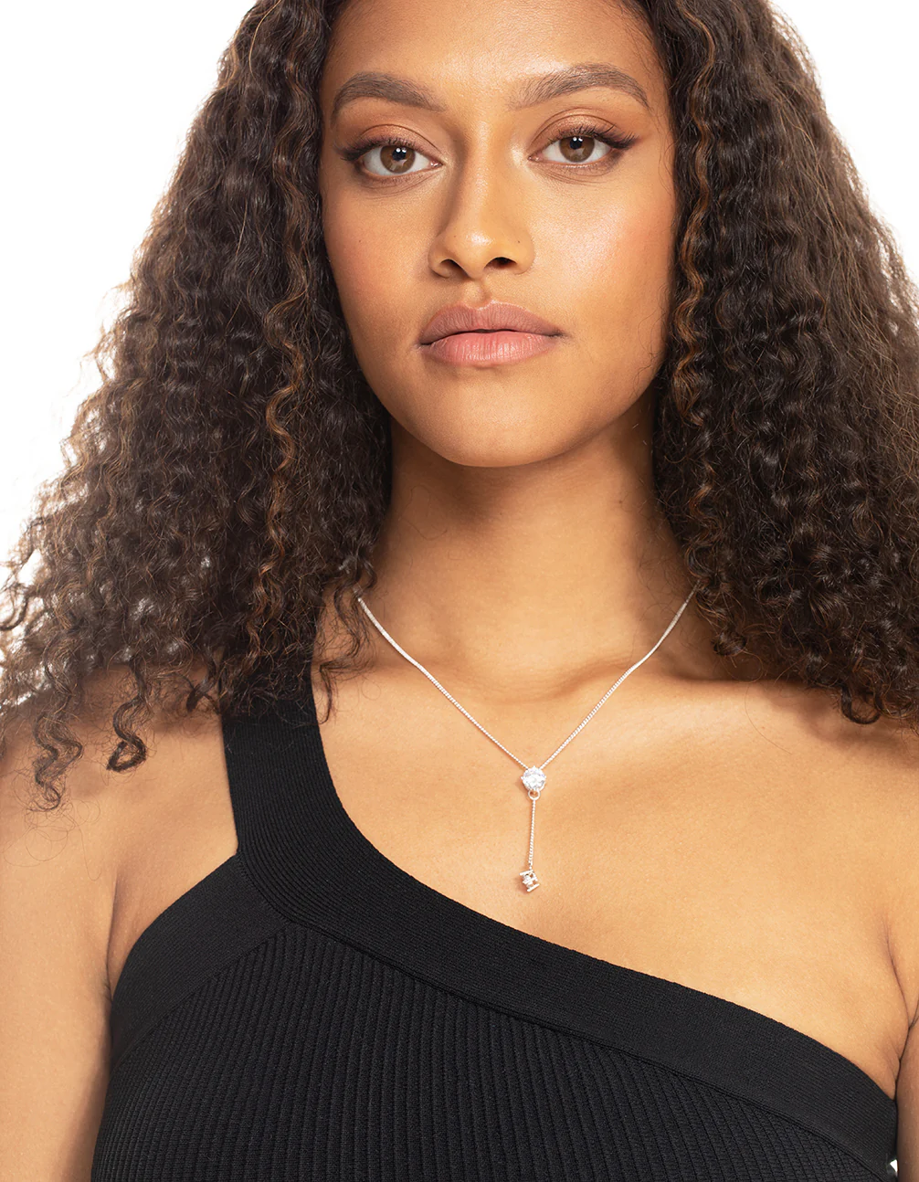Silver Diamante Y Necklace & Stud Earrings - Image 2