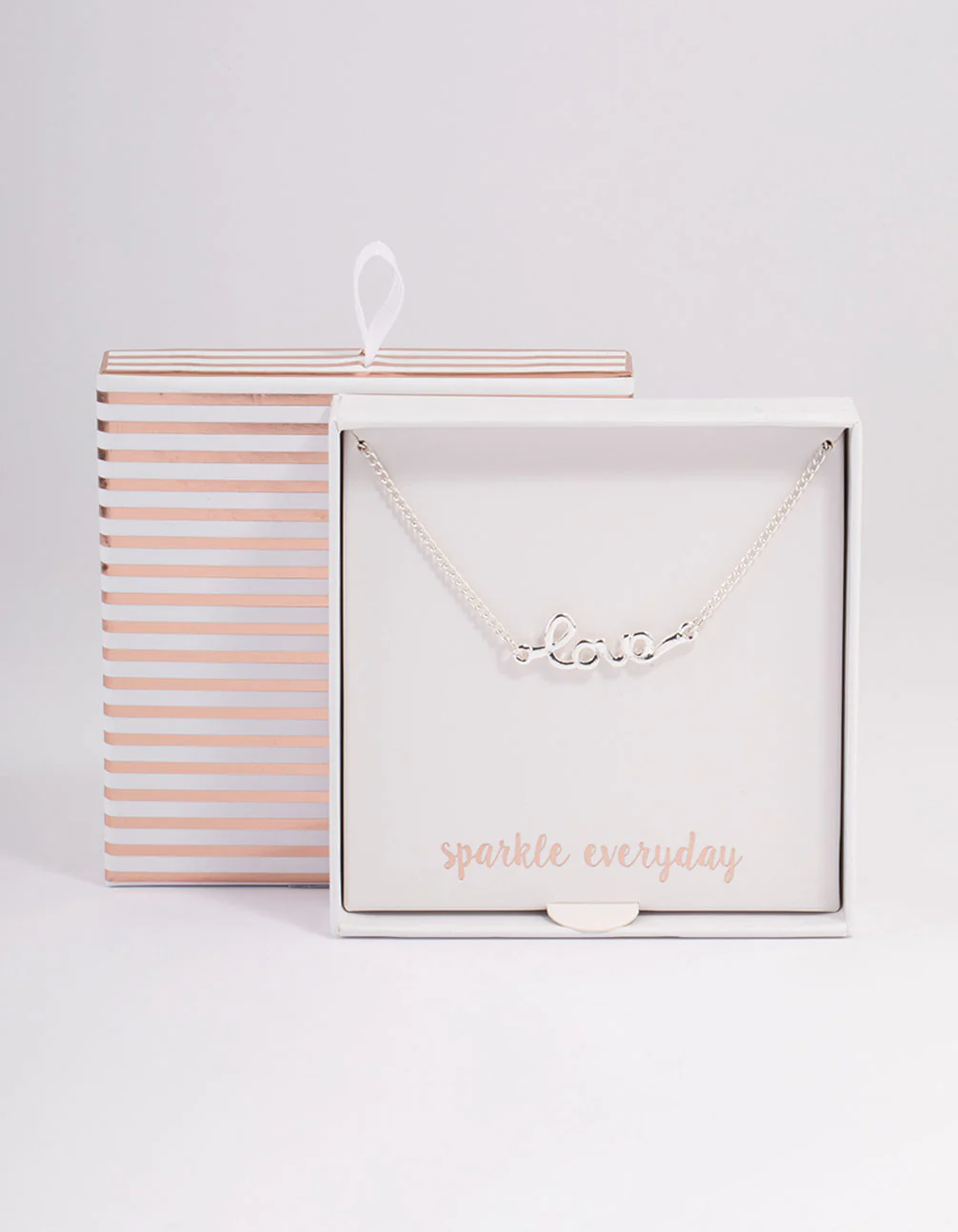 Silver Love Script Necklace - Image 3