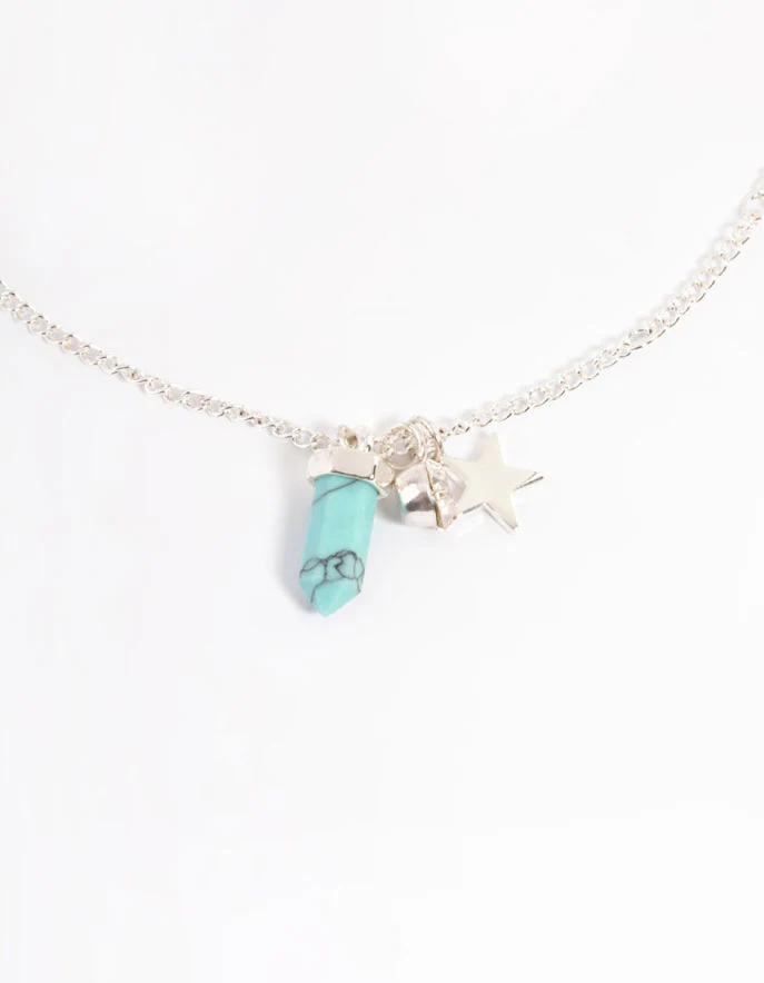 Silver Semi-Precious Shard Bracelet & Anklet Set - Image 3