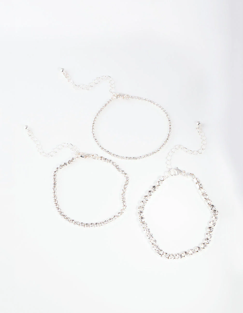 Silver Multi Size Diamante Bracelet Pack - Image 2