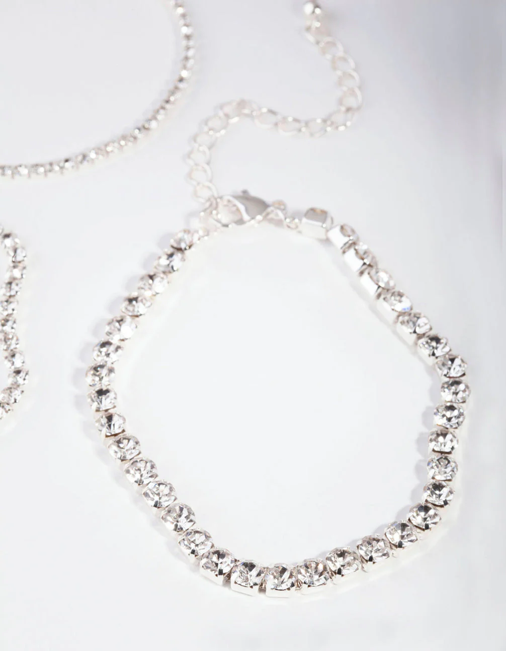 Silver Multi Size Diamante Bracelet Pack - Image 3
