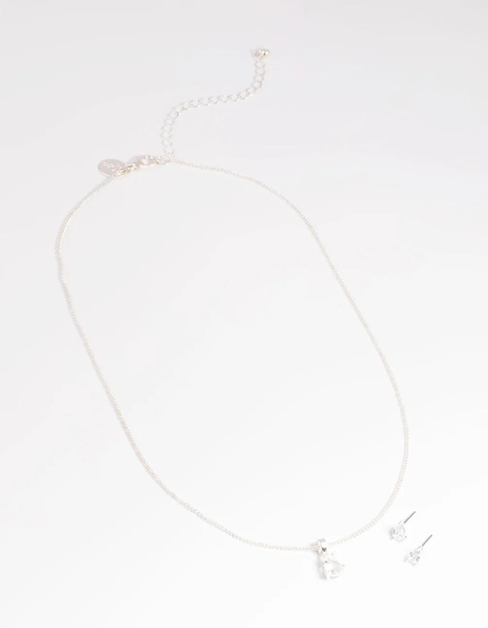Silver Pear Solitaire Earrings & Necklace Giftbox - Image 4
