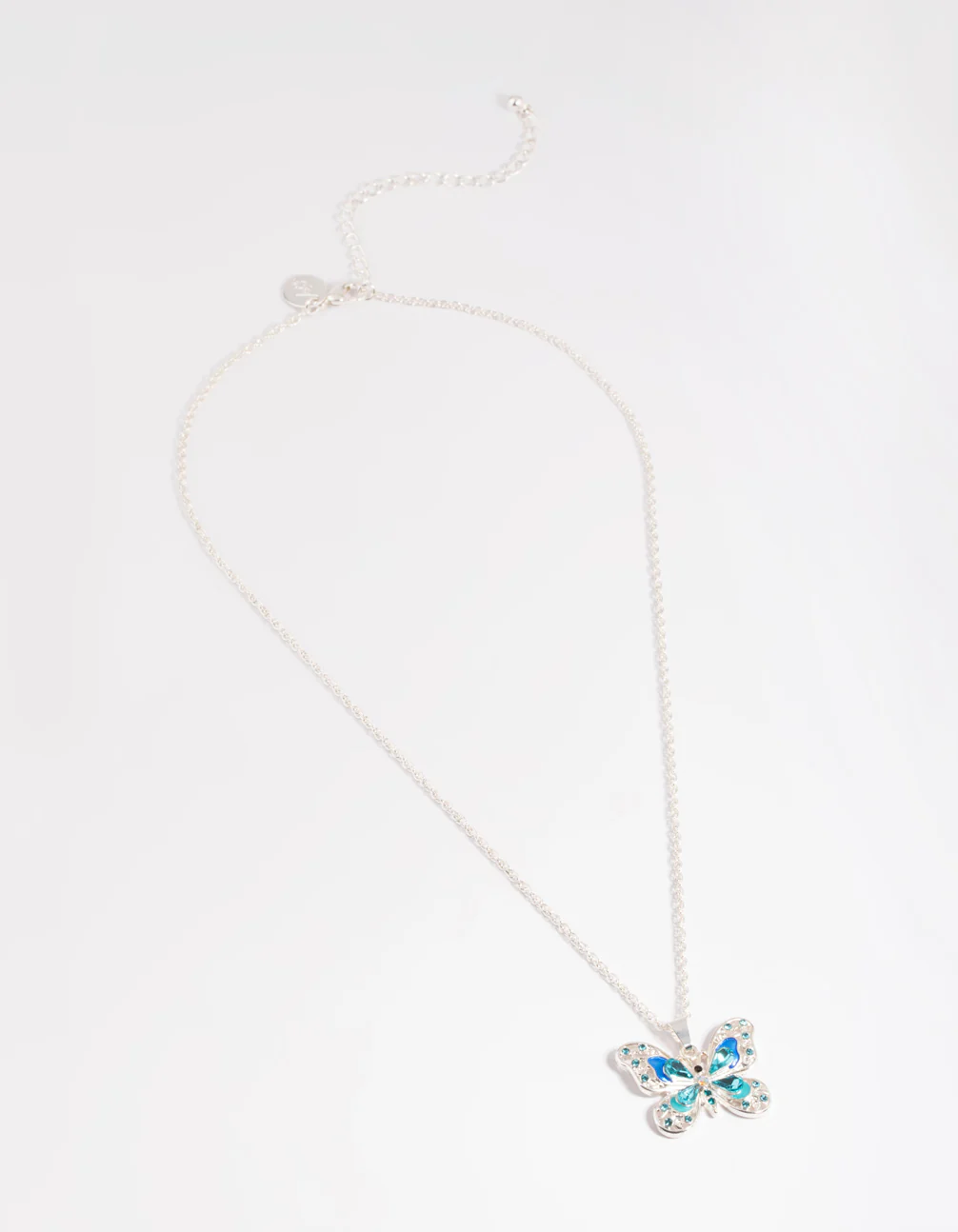 Silver Statement Diamante Butterfly Necklace - Image 3