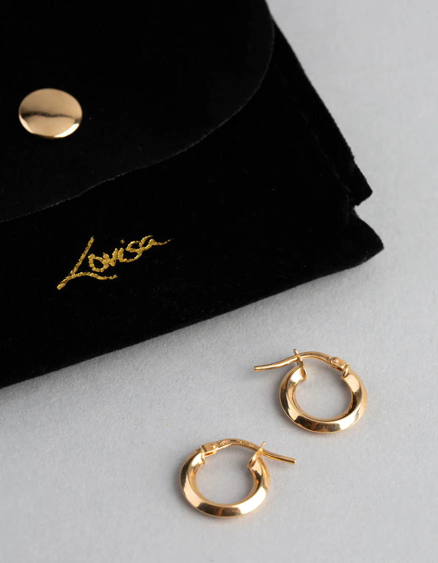 9ct Gold 13mm Round Creole Hoop Earrings - Image 4