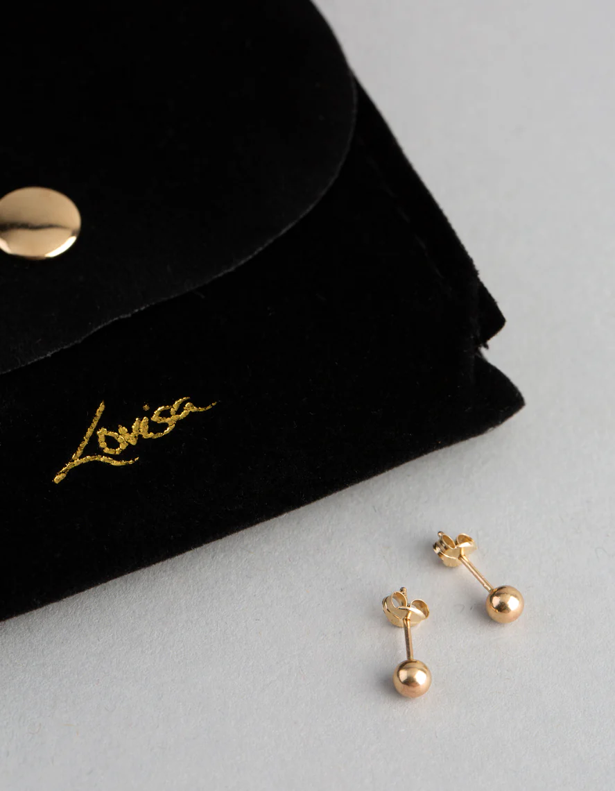 9ct Gold 4mm Polished Ball Stud Earrings - Image 4