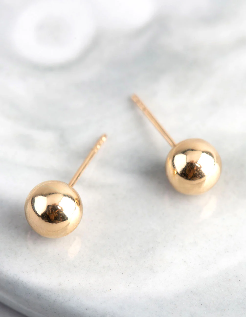 9ct Gold 6mm Polished Ball Stud Earrings - Image 2