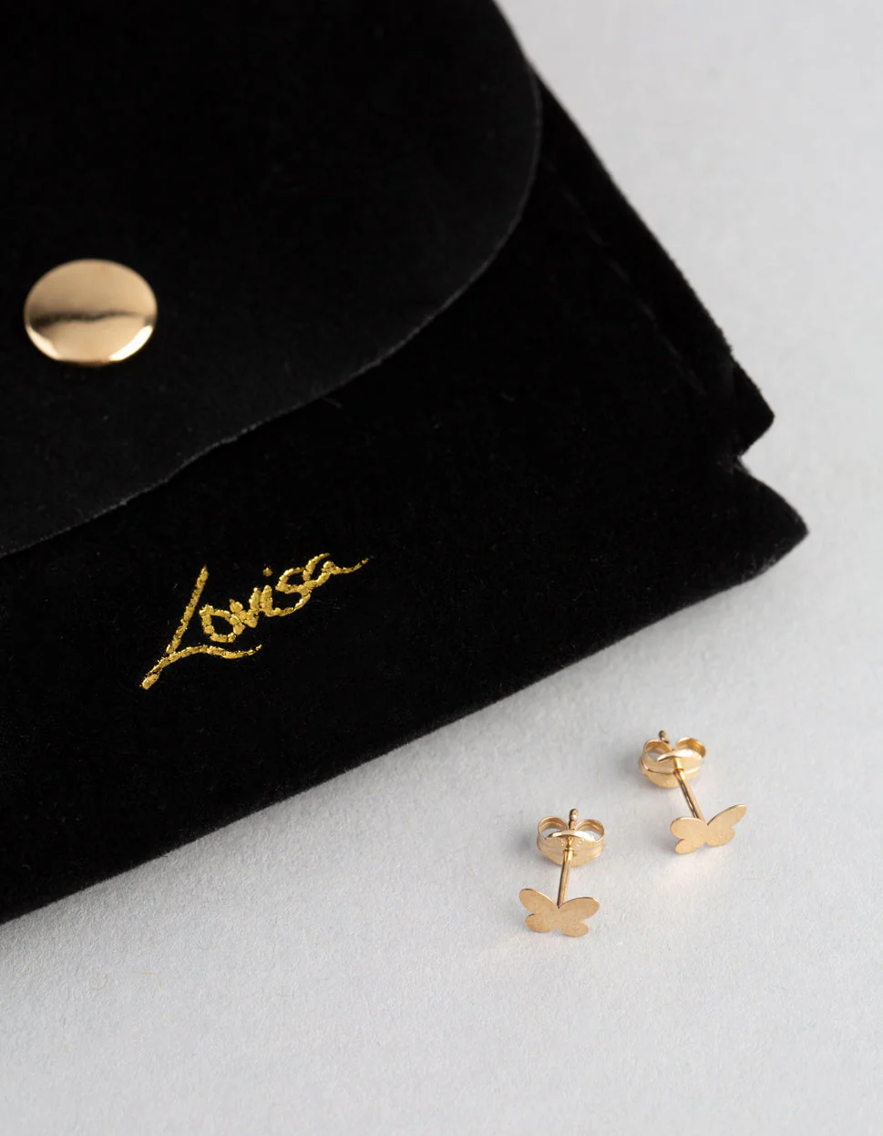 9ct Gold Polished Butterfly Stud Earrings - Image 3