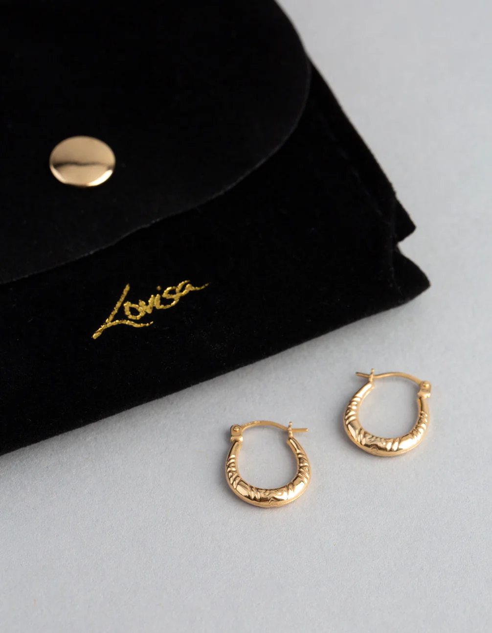 9ct Gold Diamond Cut Creole Hoop Earrings - Image 5