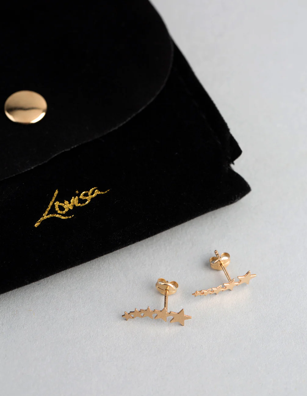 9ct Gold Graduated Star Stud Earrings - Image 4