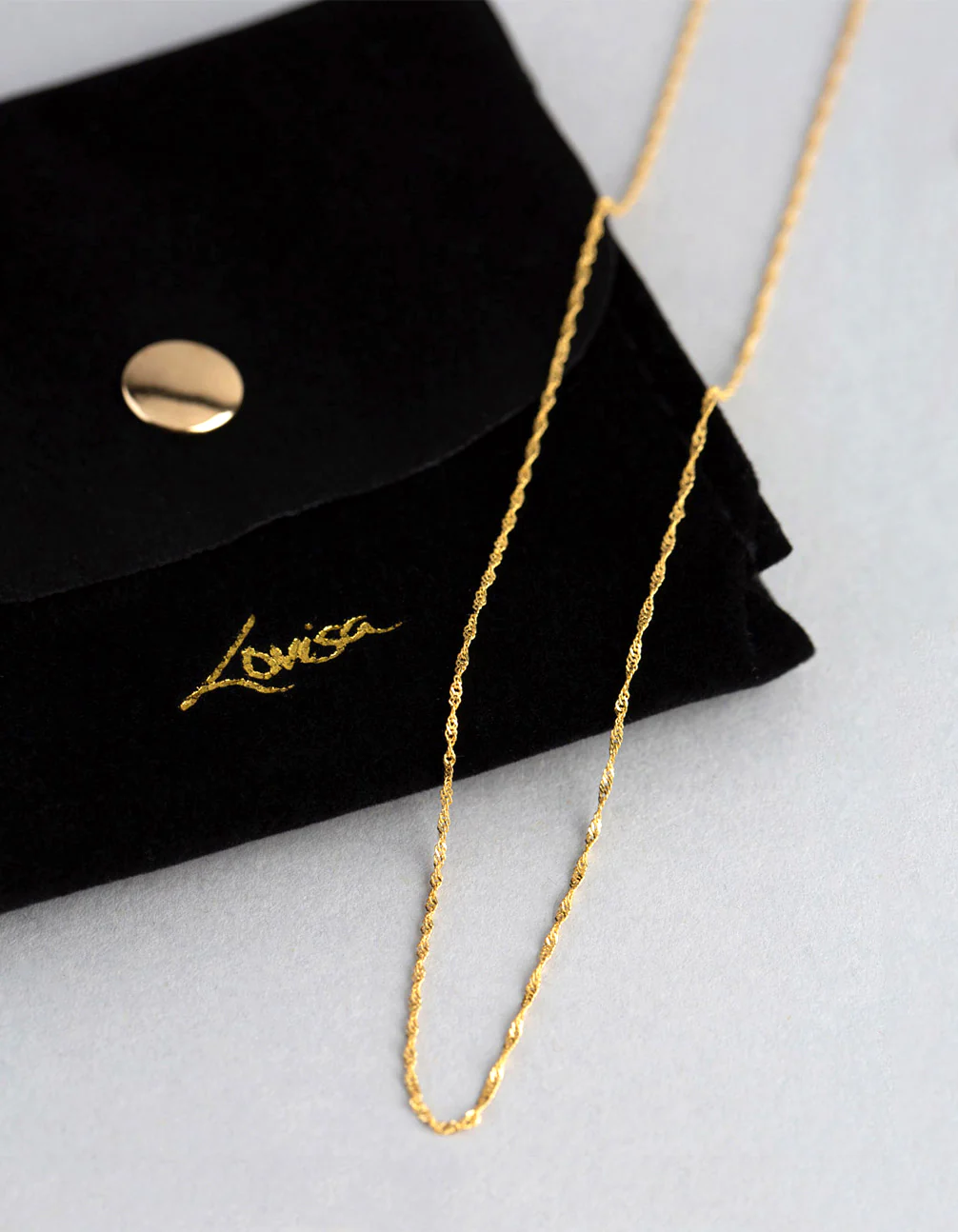 9ct Gold Twist Curb Chain Necklace - Image 4