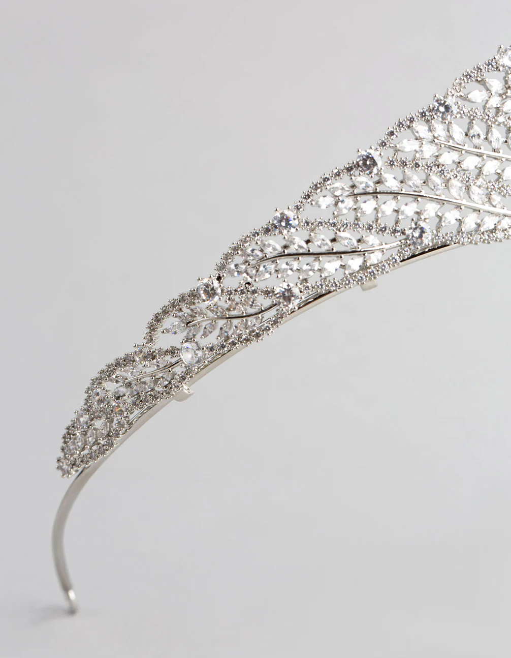 Silver Cubic Zirconia Royal Tiara - Image 2