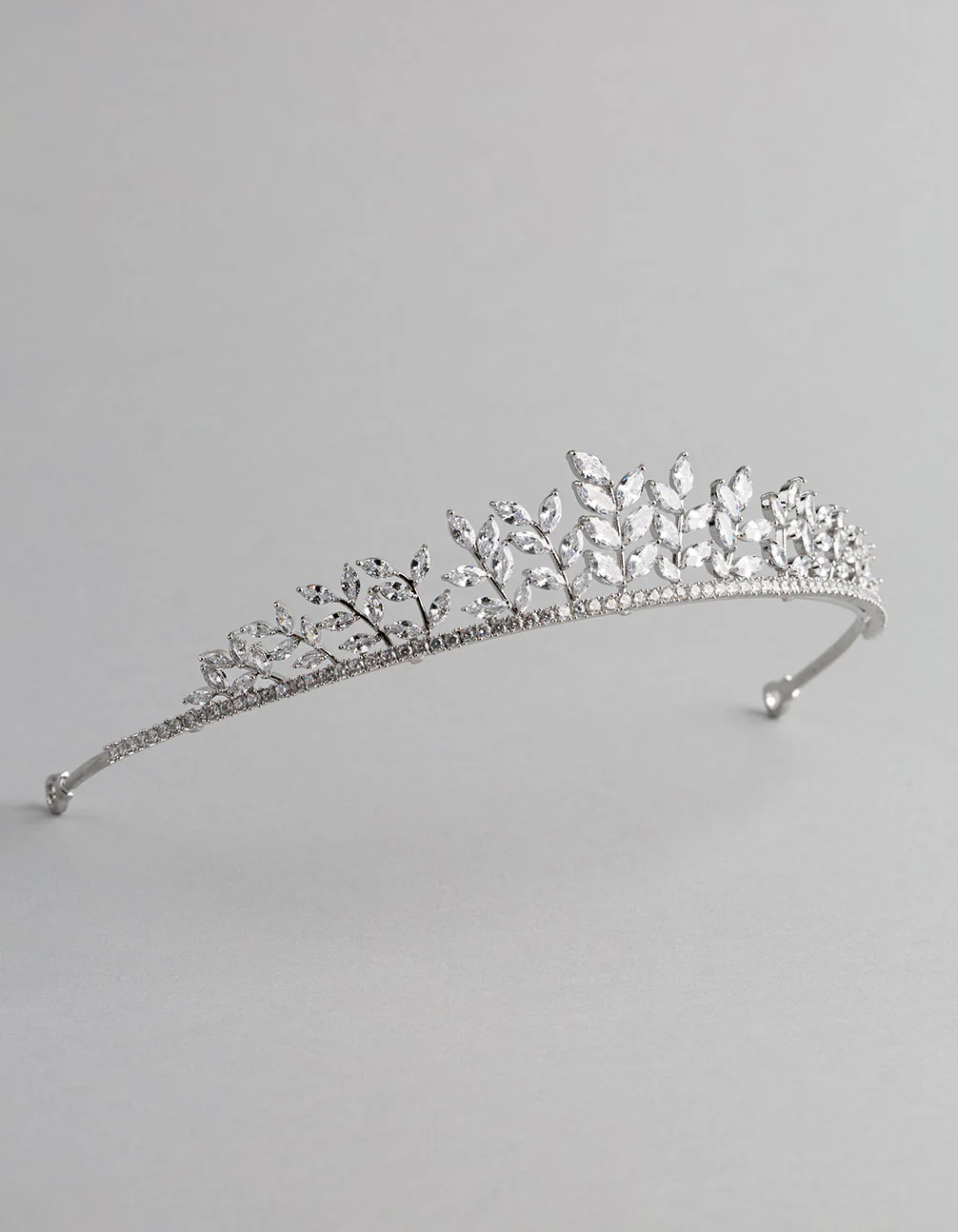 Silver Cubic Zirconia Navette Stone Tiara