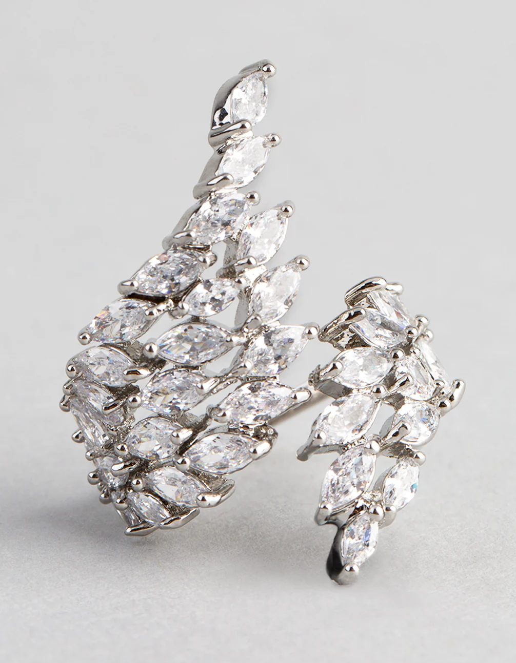 Silver Cubic Zirconia Vine Wrap Ring - Image 2