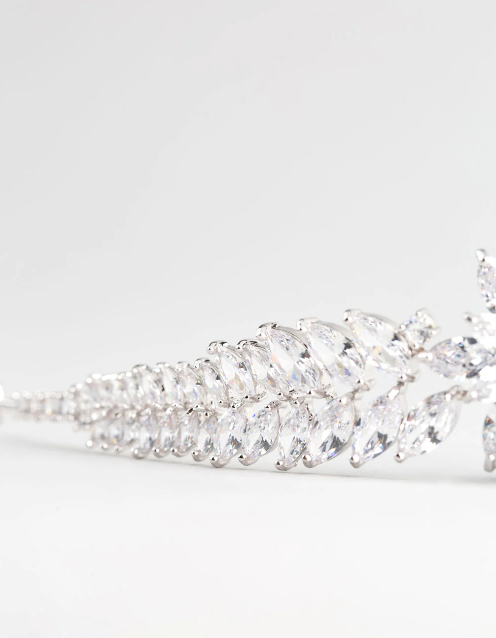 Silver Cubic Zirconia Fern Hair Garland - Image 2