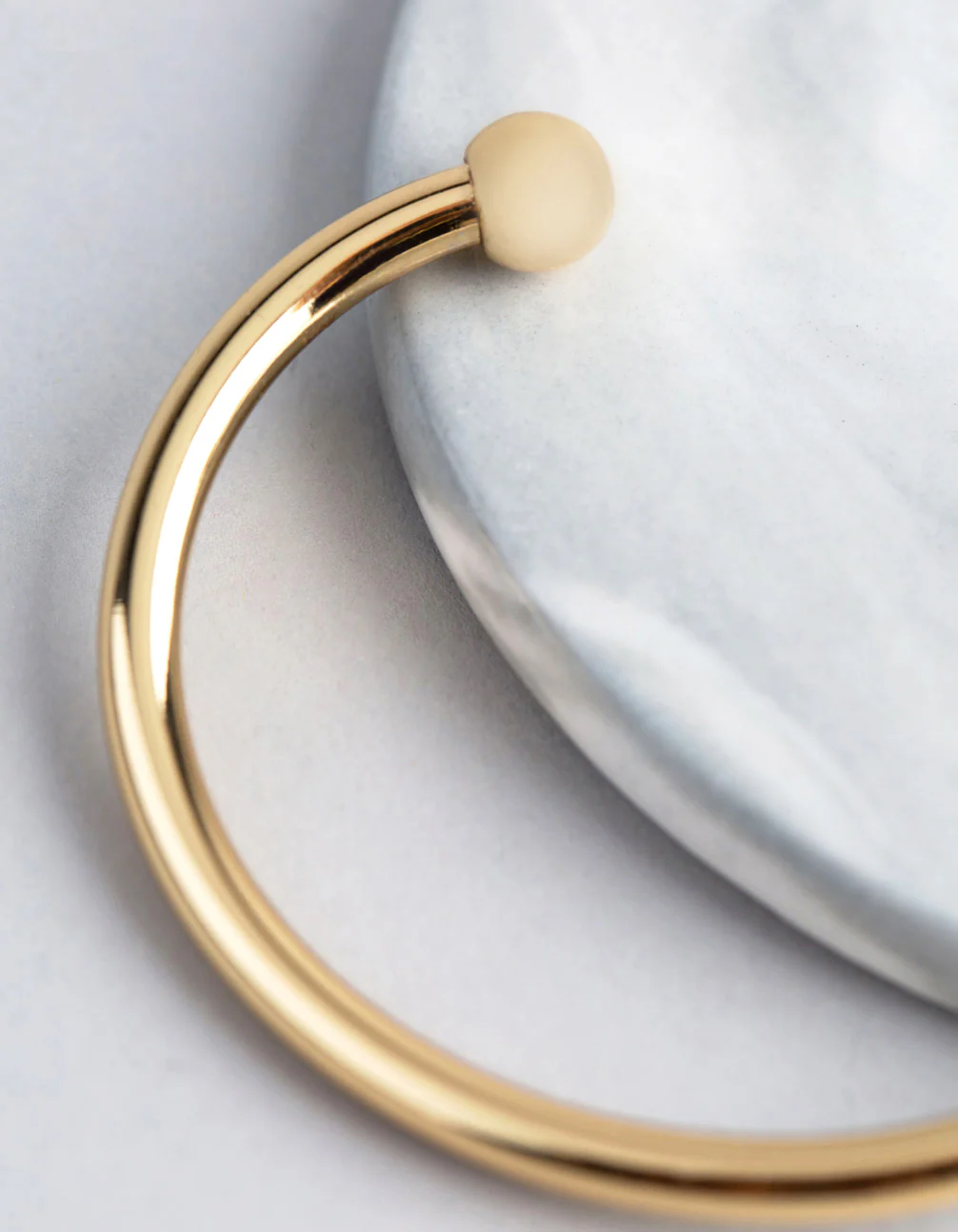 18ct Gold Plated Brass Ball End Cuff Bracelet - Image 2