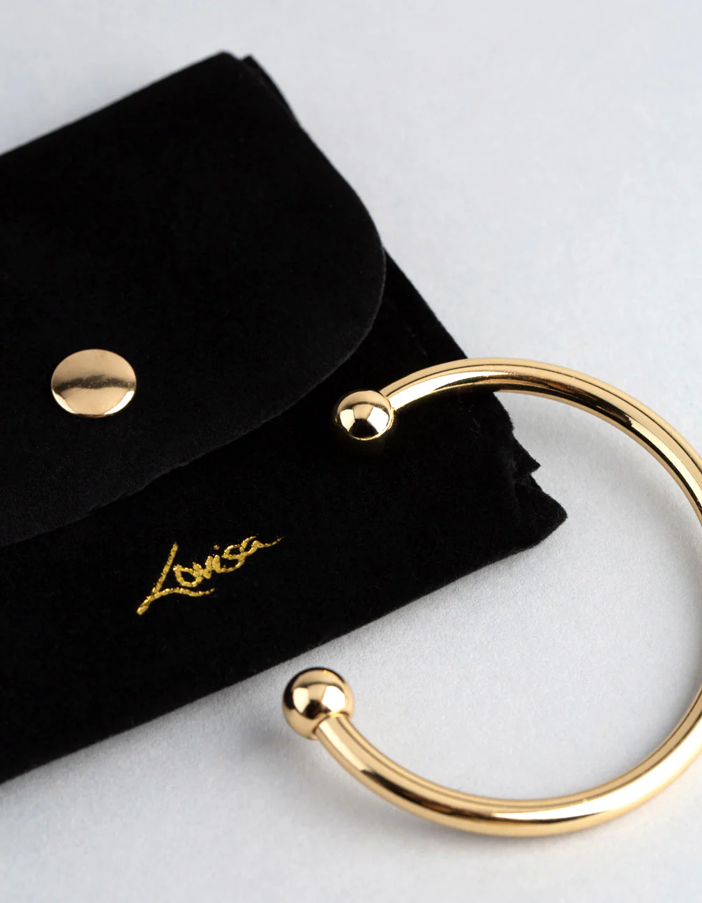 18ct Gold Plated Brass Ball End Cuff Bracelet - Image 4