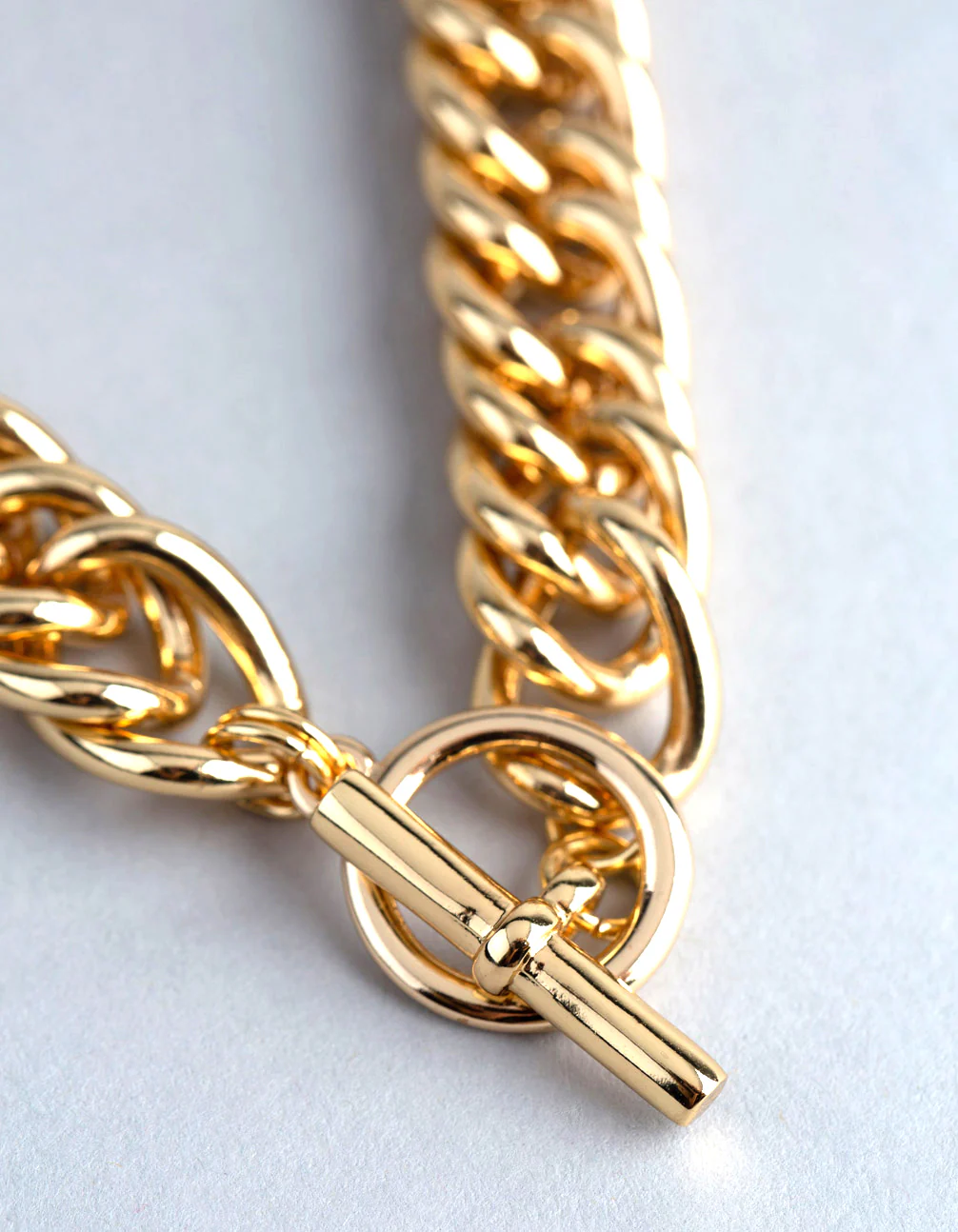 18ct Gold Plated Brass Statement Chain Link T&O Necklace - Image 3