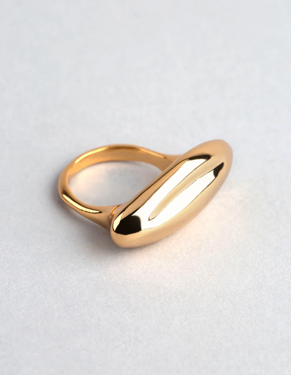 18ct Gold Plated Brass Irregular Shape Cocktail Ring - Image 2