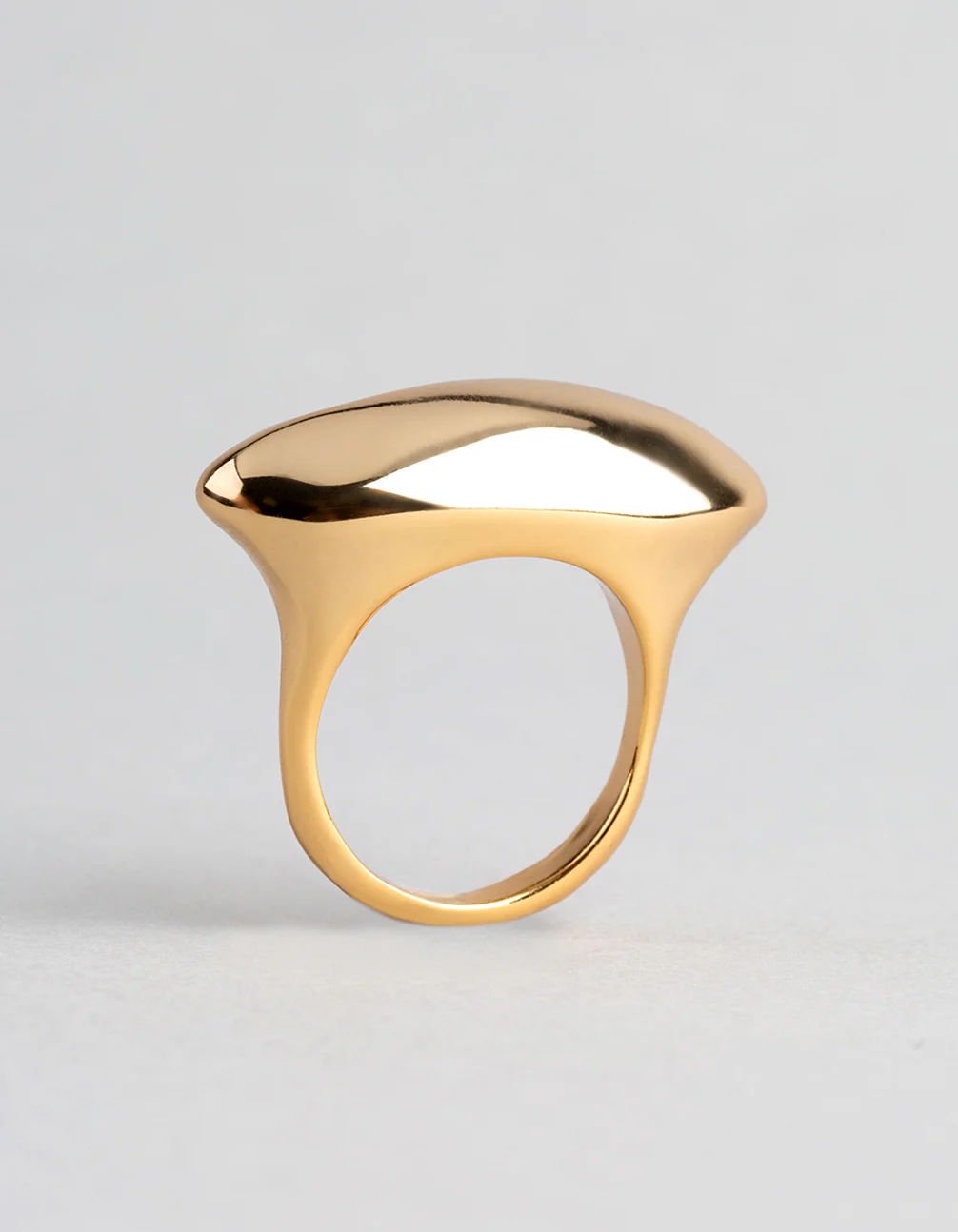 18ct Gold Plated Brass Irregular Shape Cocktail Ring - Image 3
