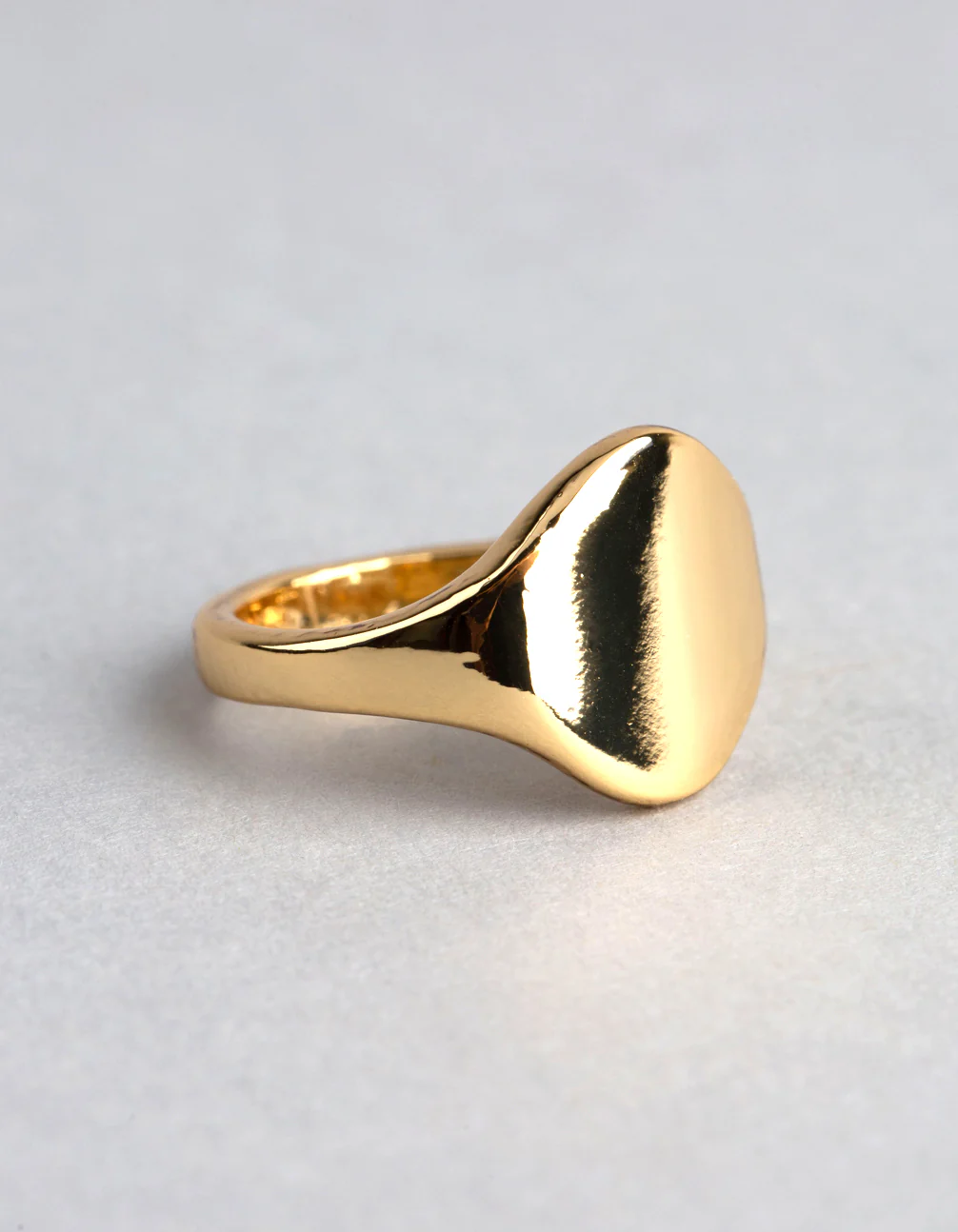 18ct Gold Plated Brass Irregular Signet Ring - Image 2