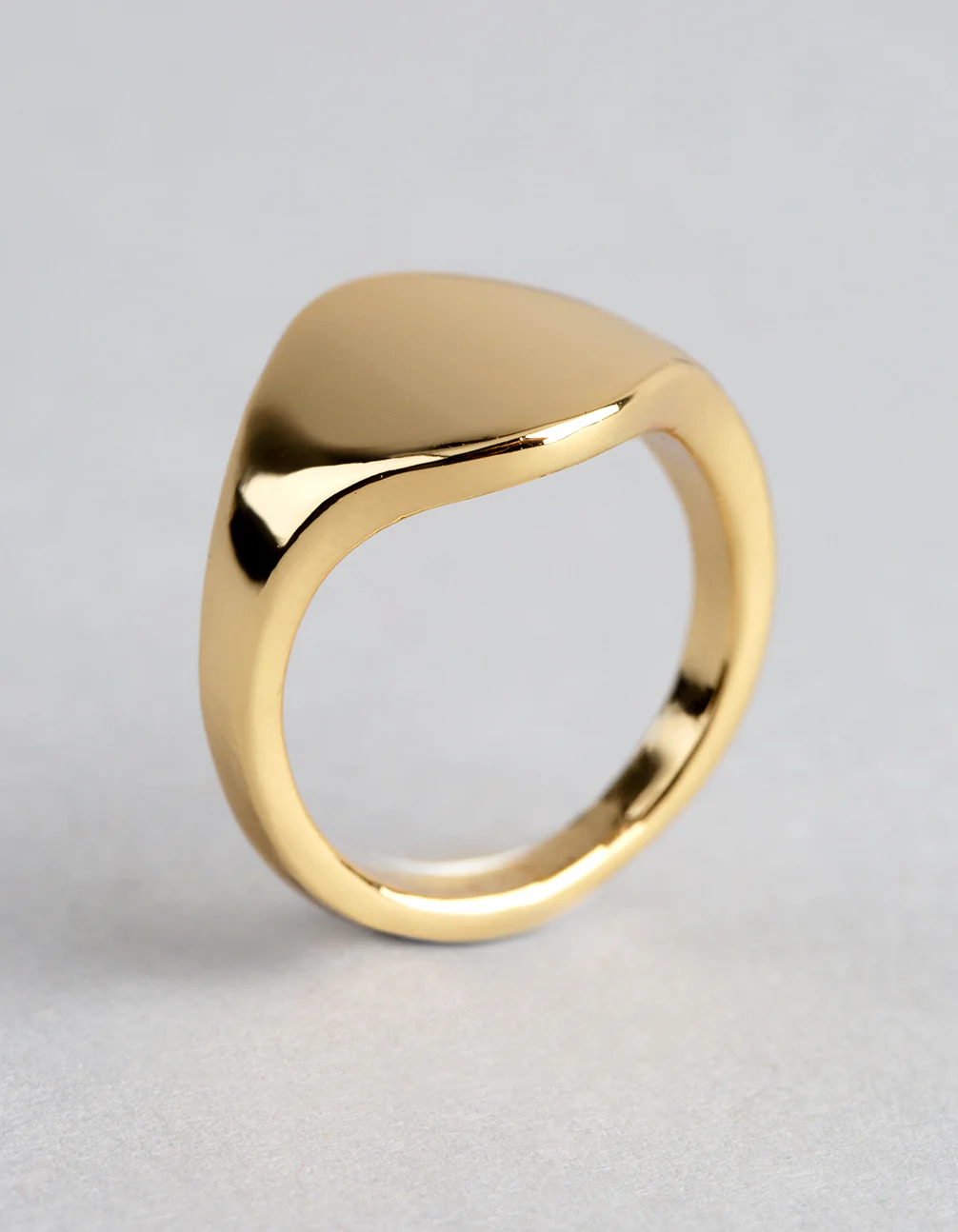 18ct Gold Plated Brass Irregular Signet Ring - Image 3