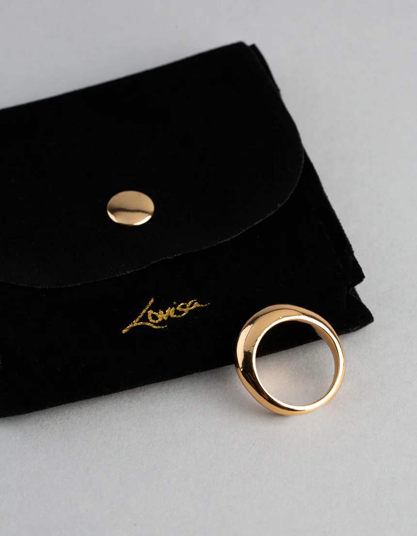 18ct Gold Plated Brass Single Rounded Ring - Image 4