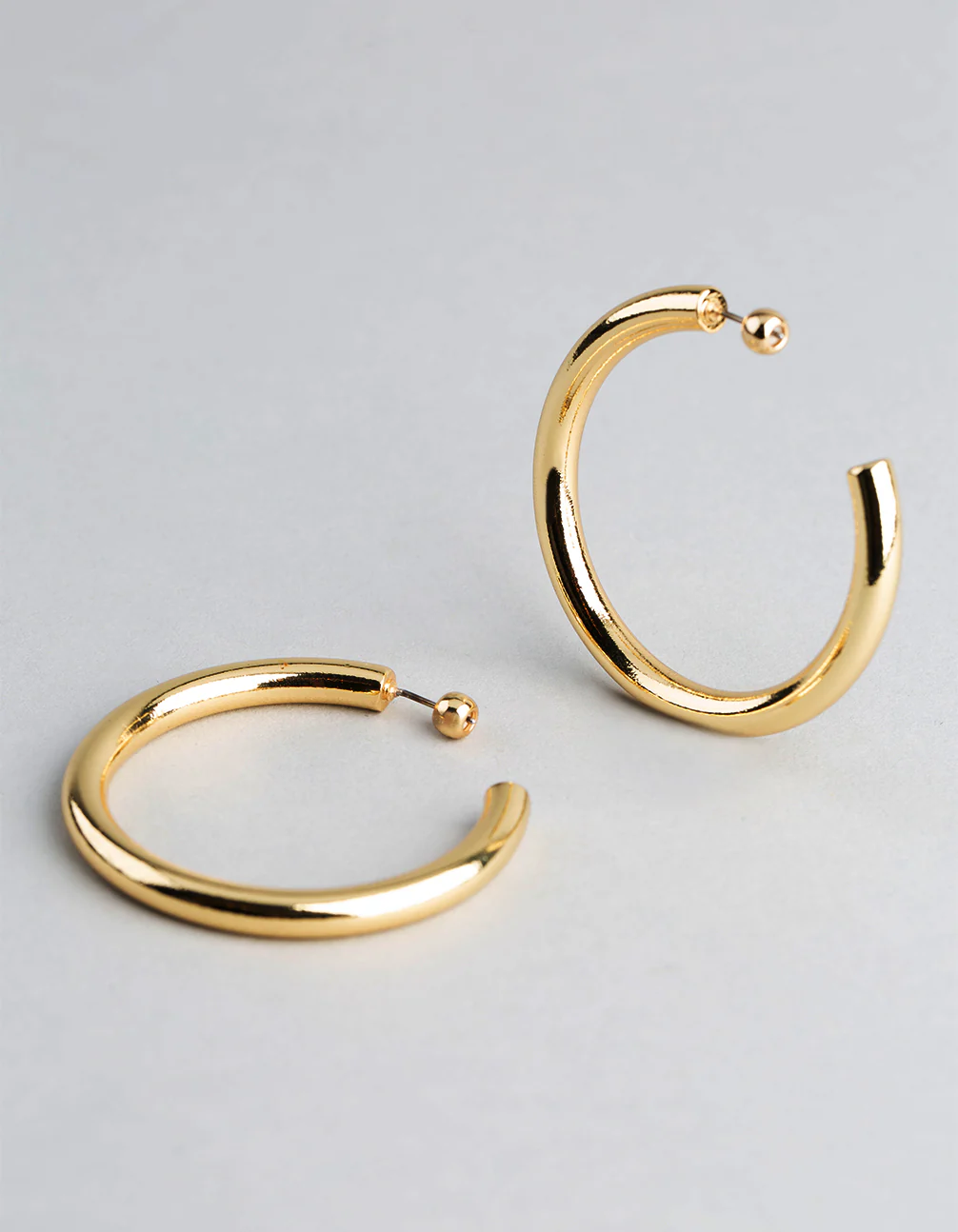 18ct Gold Plated Brass Large Hoop Earrings - Image 2