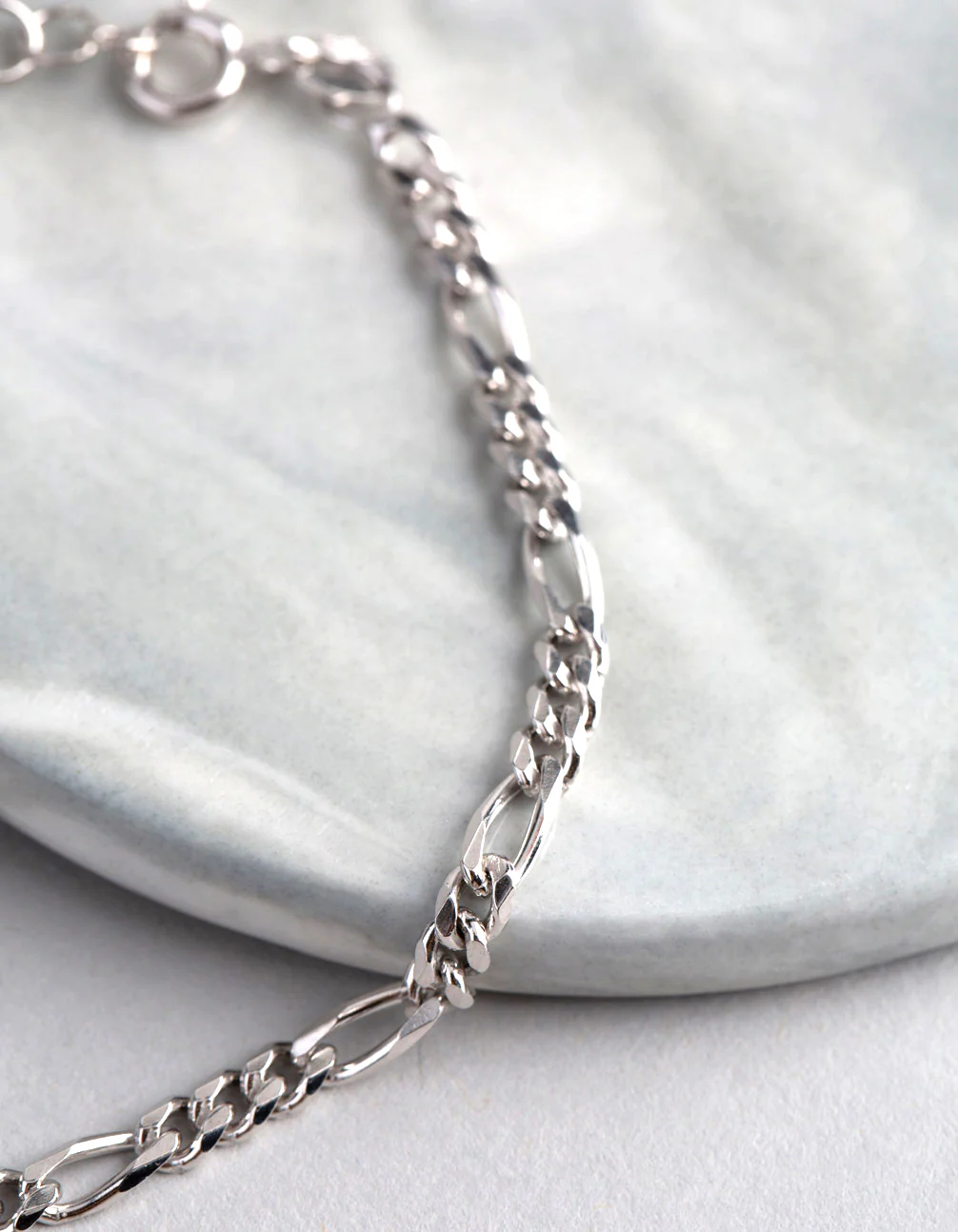 Sterling Silver Figaro Chain Bracelet - Image 2