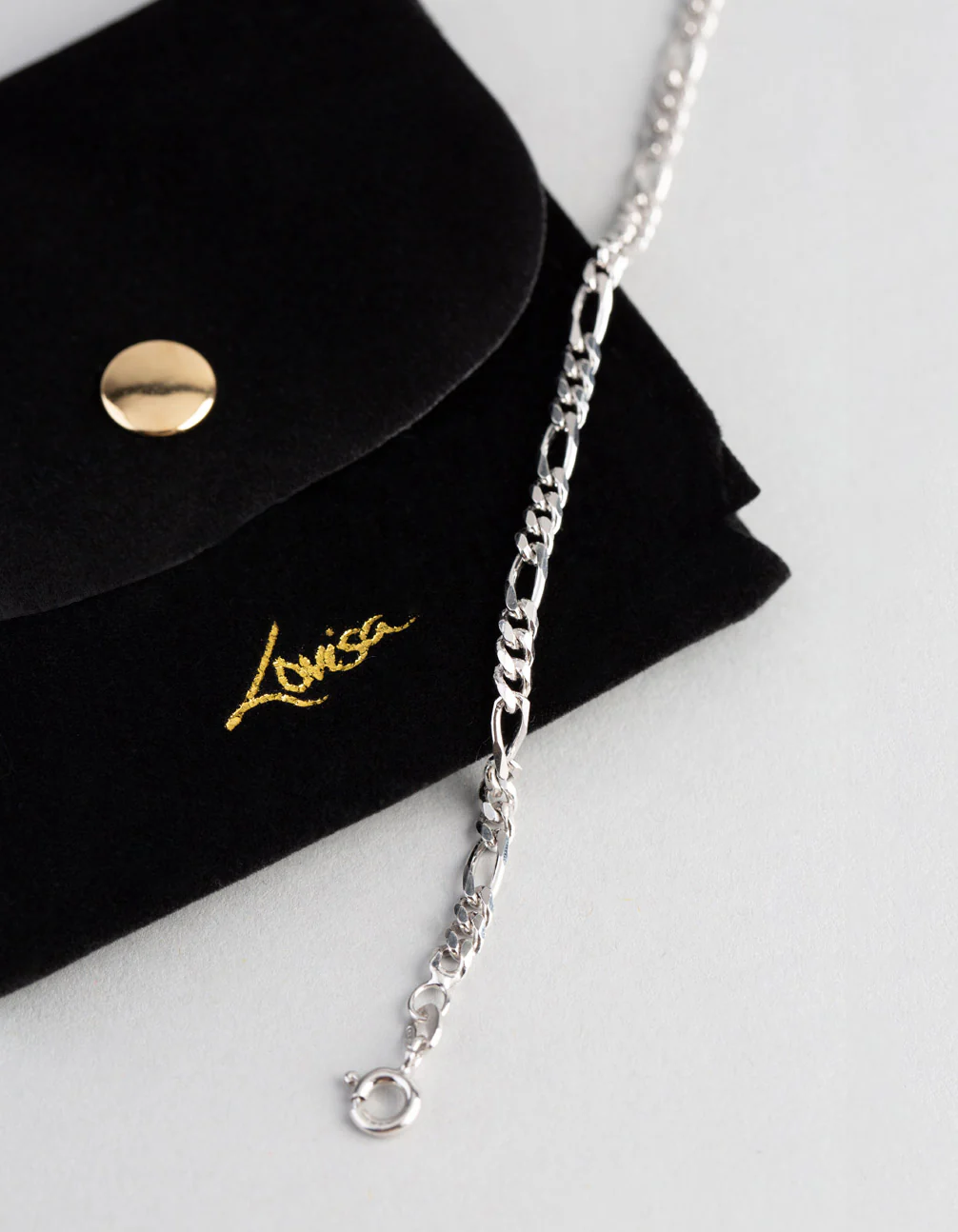 Sterling Silver Figaro Chain Bracelet - Image 4