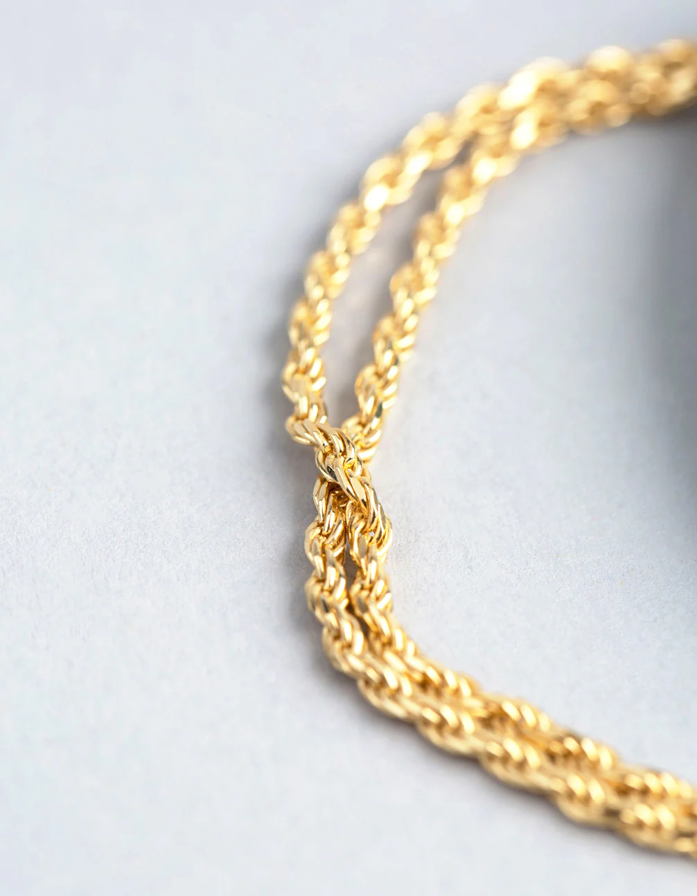 Gold Plated Sterling Silver Rope Chain T&O Wrap Bracelet - Image 3