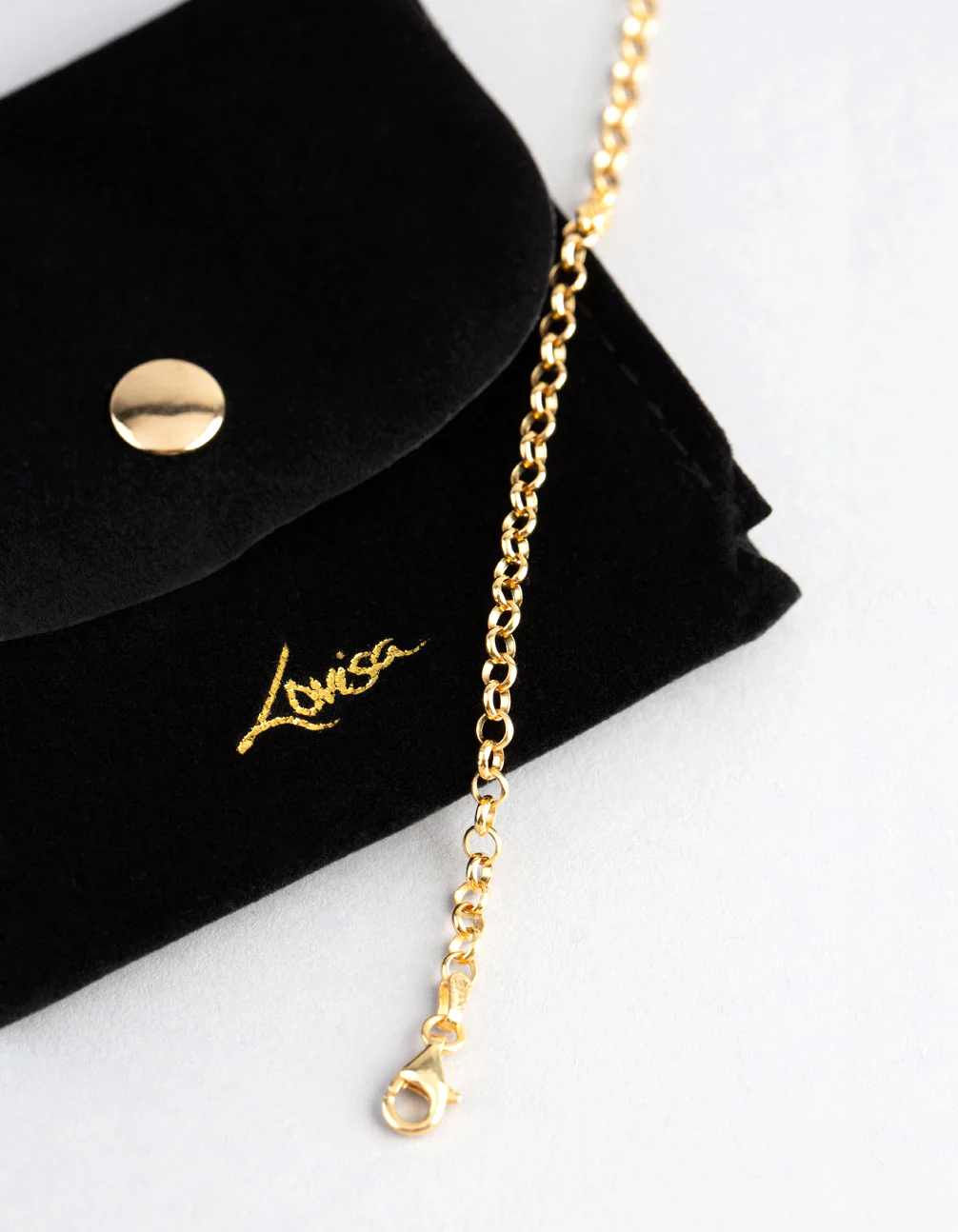 Gold Plated Sterling Silver Rolo Chain Bracelet - Image 4